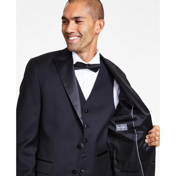 Michael Kors Men's Black Wool Katcher Classic-Fit Formal Tuxedo Jacket Size 50L - Picture 4 of 8